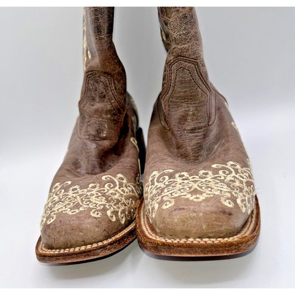 Corral Women's Crater Bone Embroidery Brown Square Toe Boots A2663 9M Wedding - Picture 9 of 16